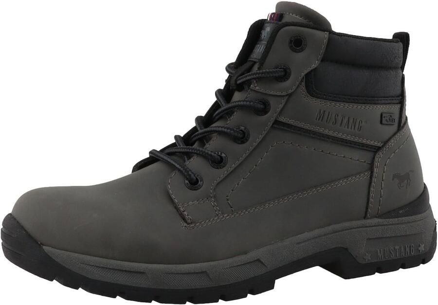 MUSTANG Veterboots 'Mered' donkergrijs zwart
