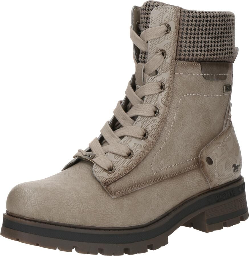 MUSTANG Veterlaarsjes beige bruin zwart