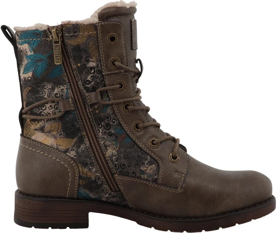Mustang dames enkellaarsjes gevoerd bruin 15M0052027-mud multi