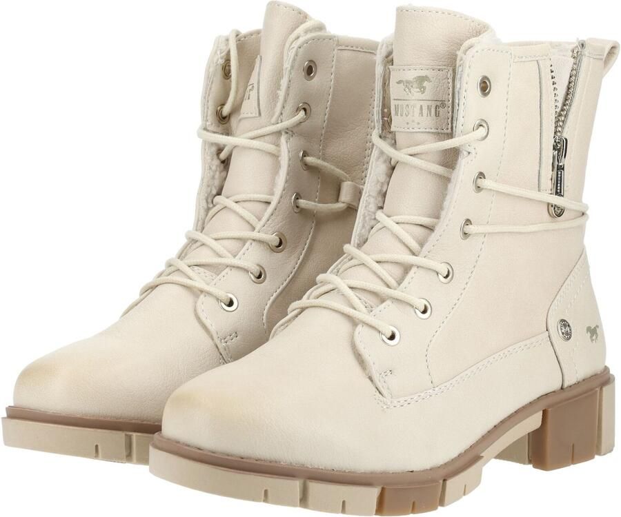 MUSTANG Veterlaarsjes 'Veterschoenen Hoog' offwhite - Foto 10