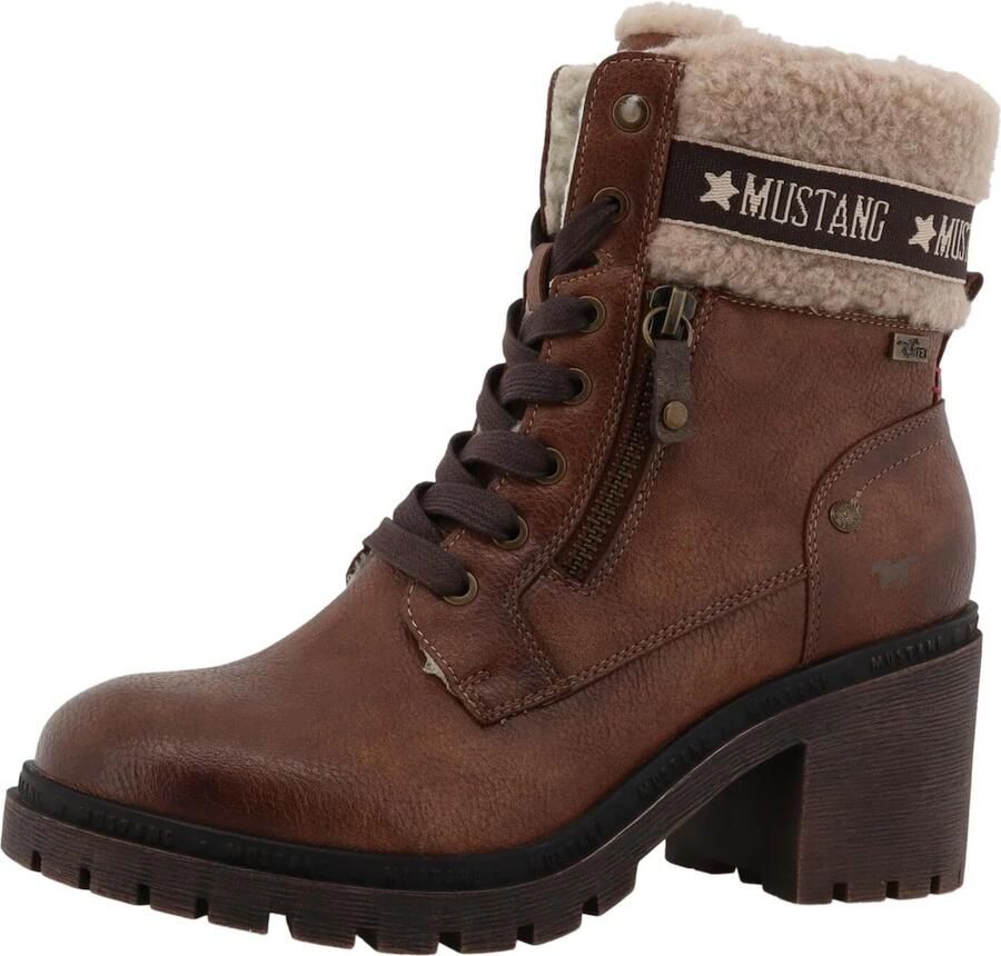 MUSTANG Veterlaarsjes 'Leila' beige bruin kastanjebruin