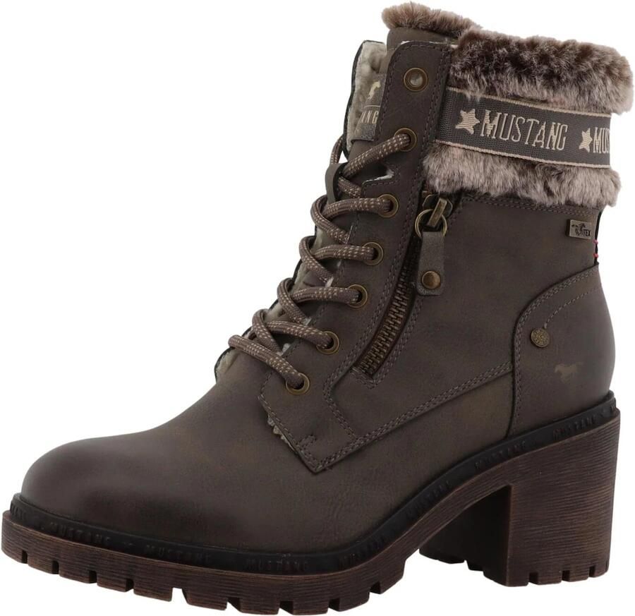 Mustang Shoes Winterlaarsjes LEILA Winterlaarzen met kunstbontkraag en blokhak - Foto 7