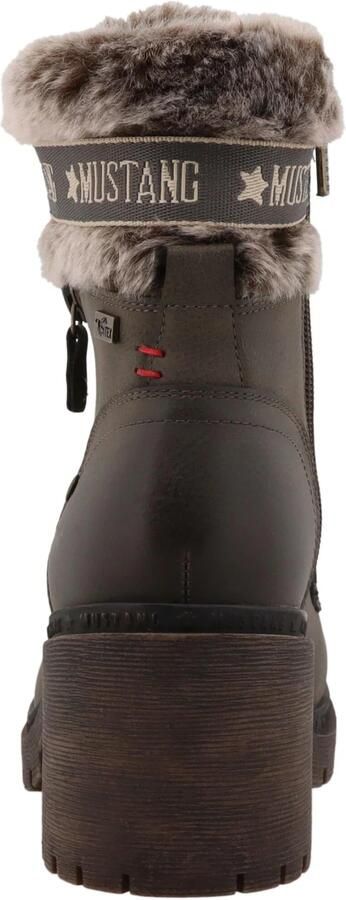 Mustang Shoes Winterlaarsjes LEILA Winterlaarzen met kunstbontkraag en blokhak - Foto 3