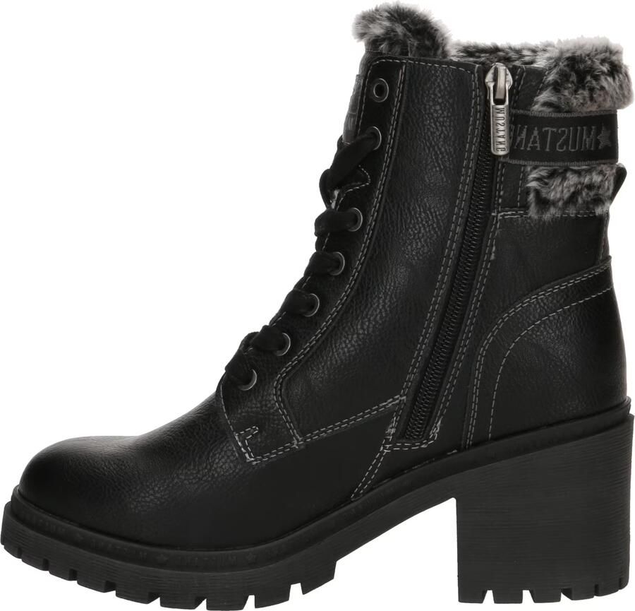 Mustang Shoes Winterlaarsjes LEILA Winterlaarzen met kunstbontkraag en blokhak - Foto 2