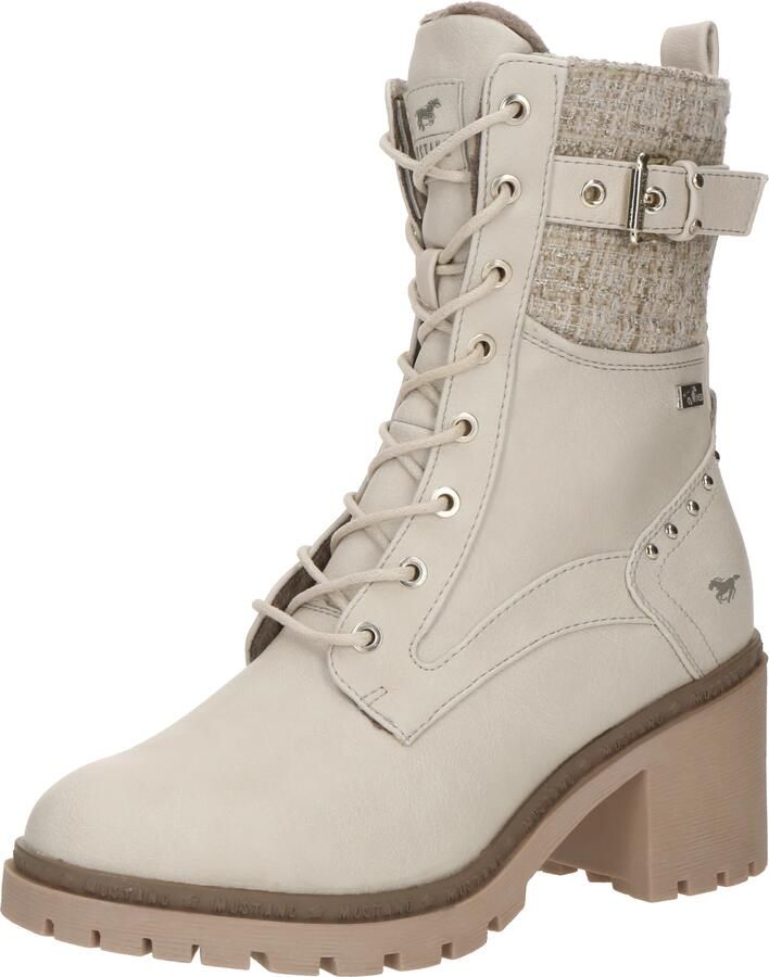 MUSTANG Veterlaarsjes 'Veterschoenen Hak' offwhite - Foto 11