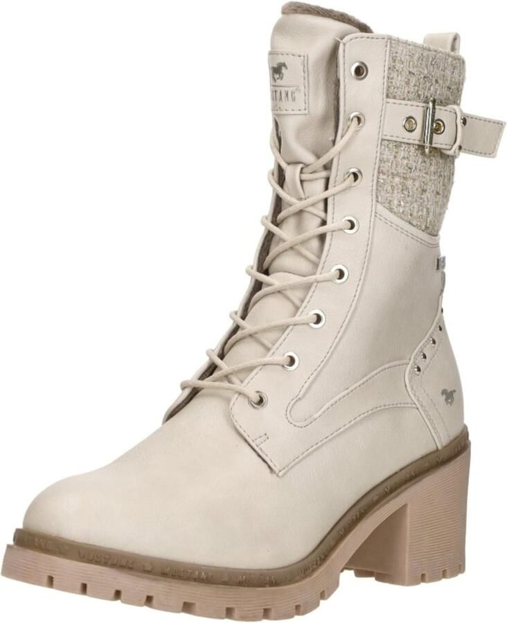 MUSTANG Veterlaarsjes 'Veterschoenen Hak' offwhite - Foto 10