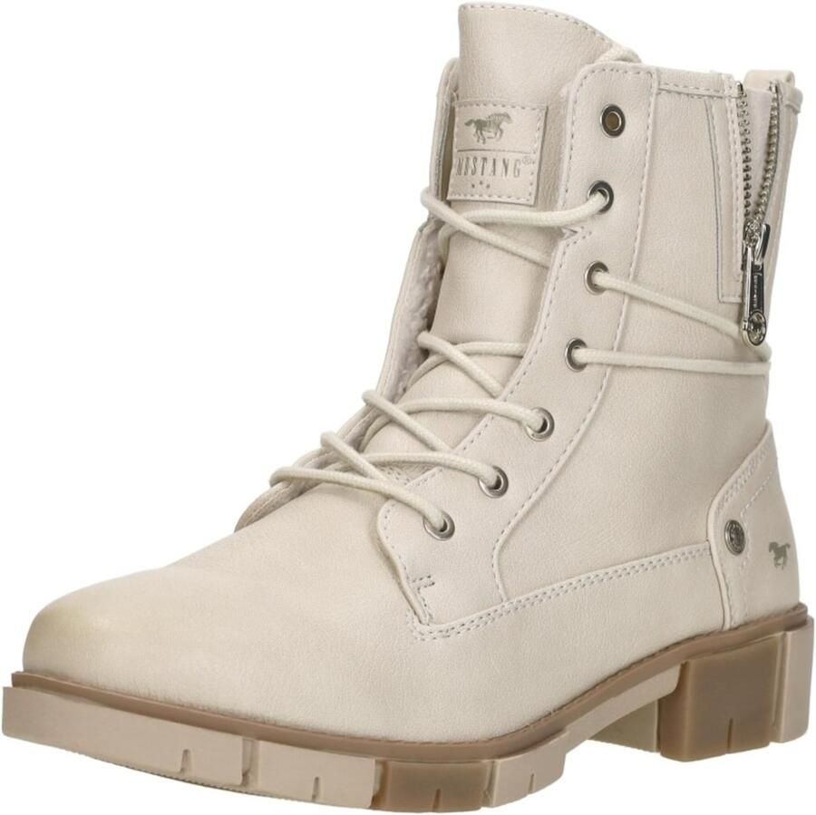 MUSTANG Veterlaarsjes 'Veterschoenen Hoog' offwhite - Foto 2