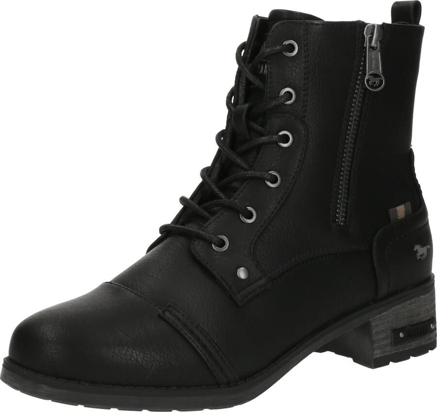 Mustang Shoes Winterlaarsjes FABIENNE Veterenkellaars met blokhak
