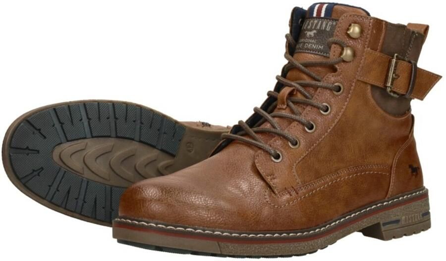 Mustang Shoes Veterschoenen Worker boots herfst schoen laarzen met aantrek lus - Foto 4