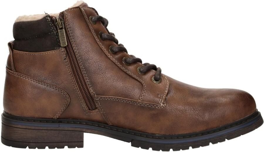 MUSTANG Veterlaarzen 'Veterschoenen Hoog' cognac