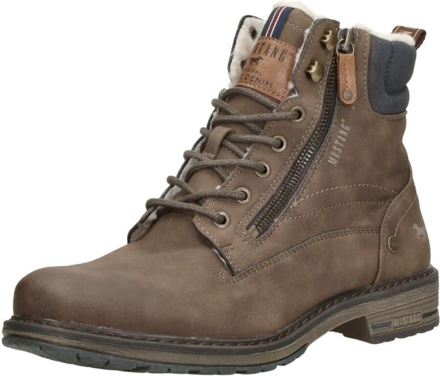 Mustang Shoes Hoge veterschoenen met zijrits voor gemakkelijker instappen - Foto 3