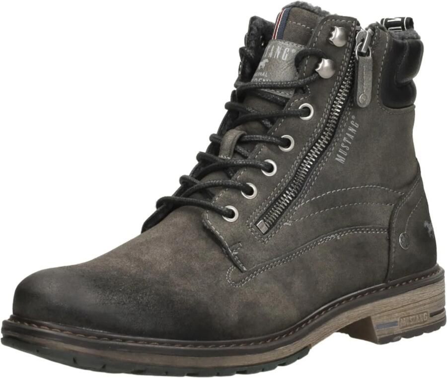 Mustang Shoes Hoge veterschoenen met zijrits voor gemakkelijker instappen - Foto 3