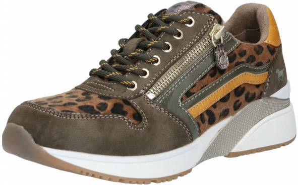 Mustang Sneaker Dames Groen/Multi - Schoenen.nl