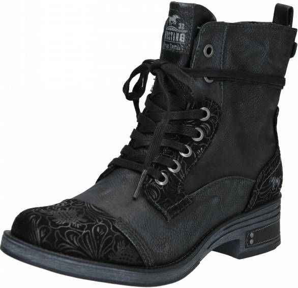 Mustang dames veterboot Zwart - Schoenen.nl
