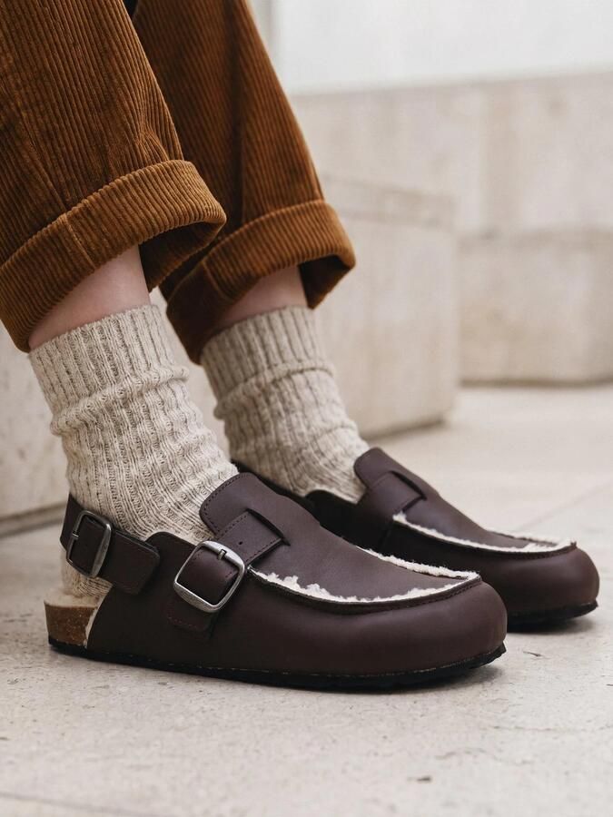 Nae Vegan Shoes Klompen Vegan Winterclogs met Katoenen Voering Medan Bruin - Foto 5
