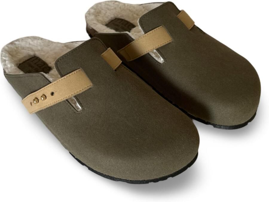Nae Vegan Shoes Huisschoenen 'Levu' lichtbruin olijfgroen - Foto 3