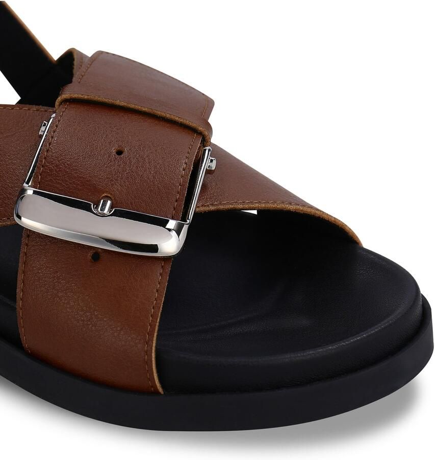 Nae Vegan Shoes Platte sandalen Vegan Platte Sandalen voor Dames Luna Bruin - Foto 4