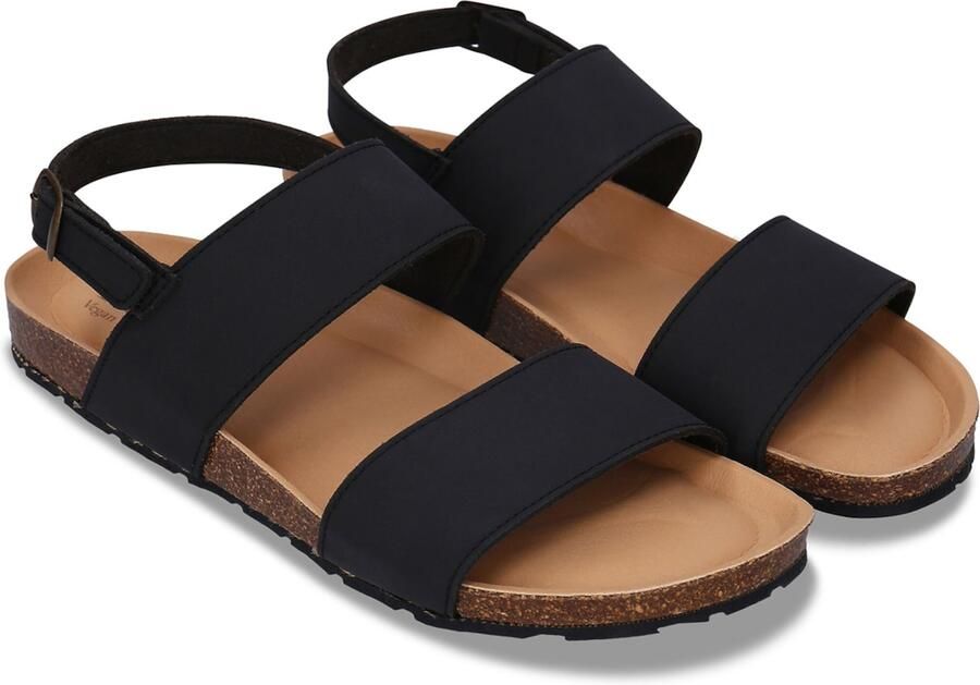 Nae Vegan Shoes Platte sandalen Vegan Sandalen met Zool van Gerecyclede Autobanden Savai Zwart - Foto 2