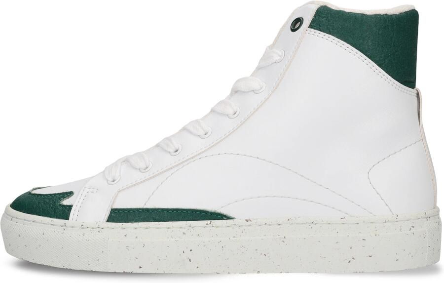 Nae Vegan Shoes Sneakers hoog 'London' donkergroen wit