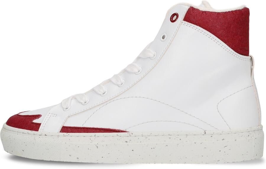 Nae Vegan Shoes Sneakers hoog 'London' rood wit