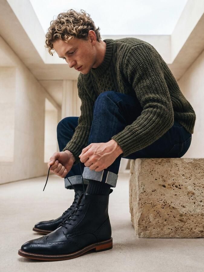 Nae Vegan Shoes Laarzen Vegan Veterboots voor Heren Chase Zwart - Foto 4