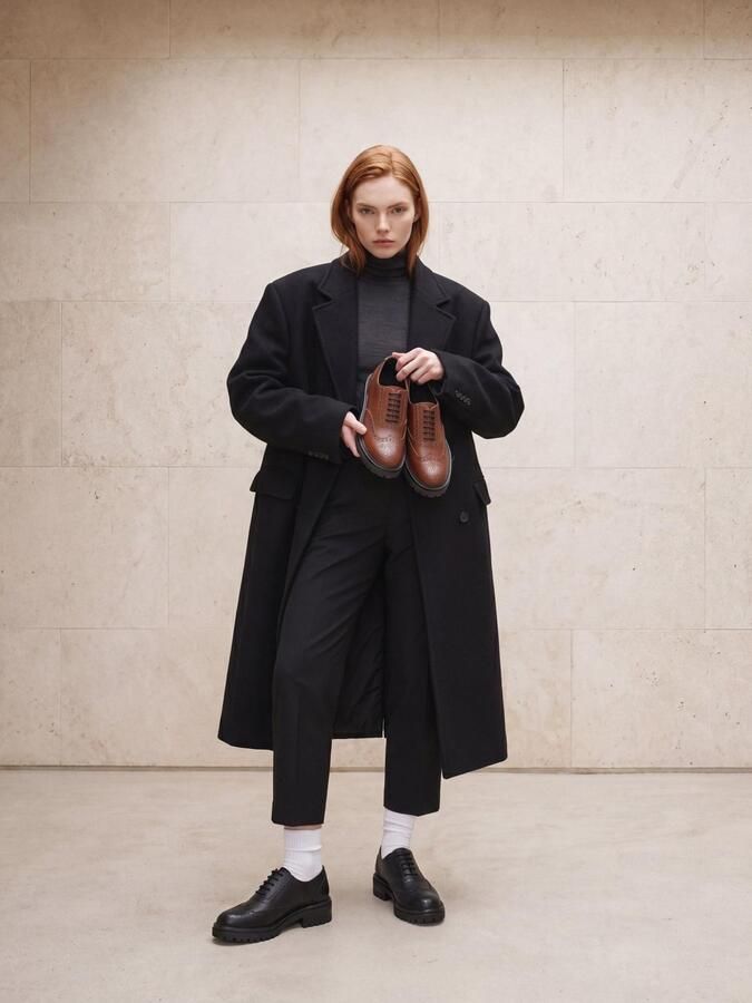 Nae Vegan Shoes Nette Schoenen Vegan Brogue Derby Schoenen voor Dames Grace Zwart - Foto 4