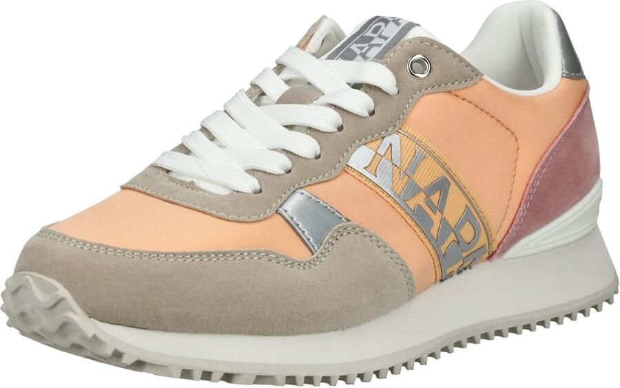NAPAPIJRI Sneakers laag 'Astra' donkerbeige lichtoranje donkerroze zilver