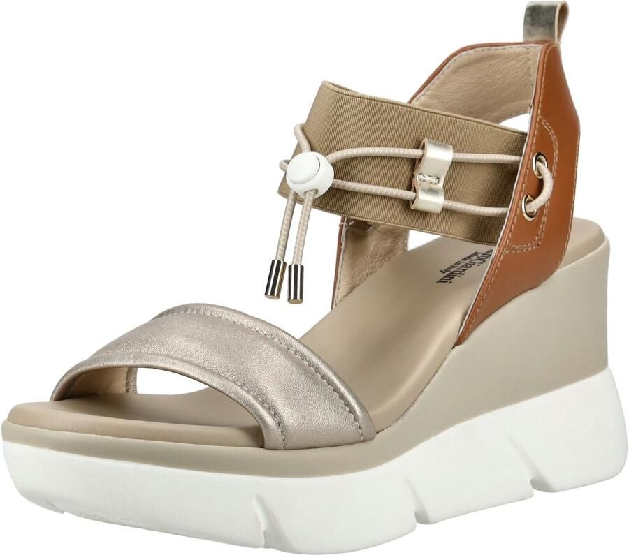 NeroGiardini Etoile Sand Armenia Cognac Elastiek Beige T.Brill Sandalen Fashion Wear Vrouwen