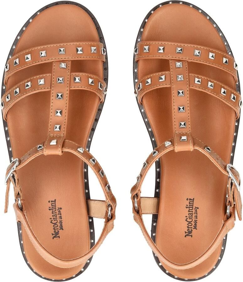 Nero Giardini E615921D Platte sandalen Dames Sandalen Cognac