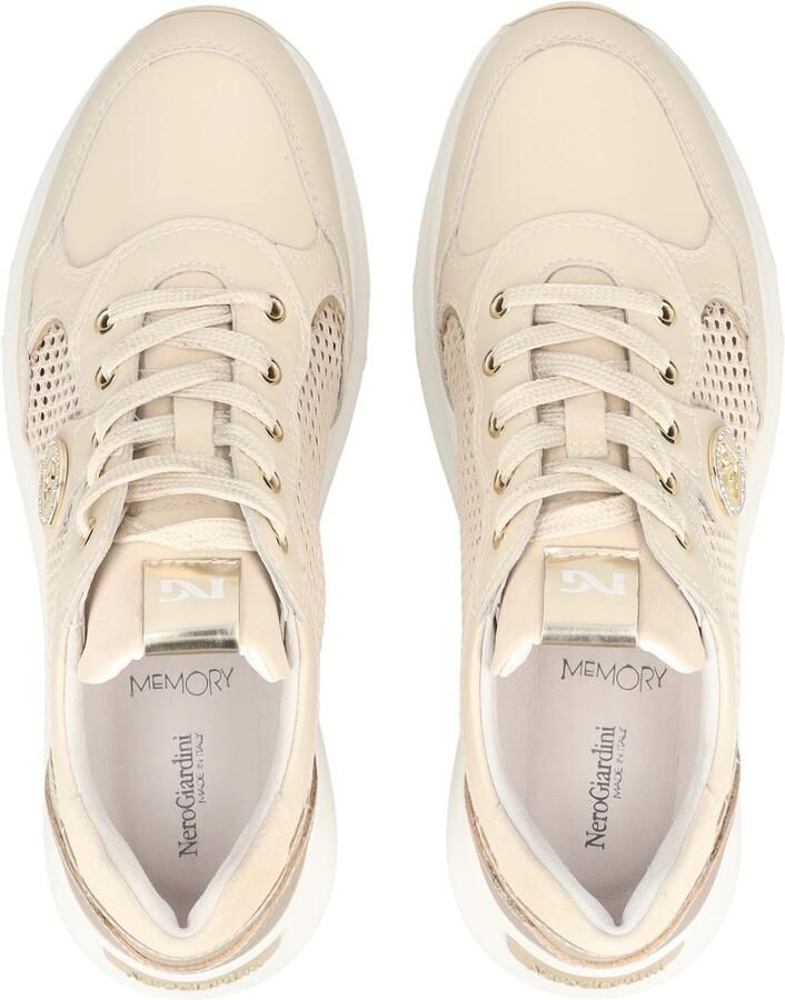 NeroGiardini Sneaker Velvet 1039 T.Nora Latte 02 T.Brill Platino 6074 S Fashion Wear Vrouwen - Foto 7