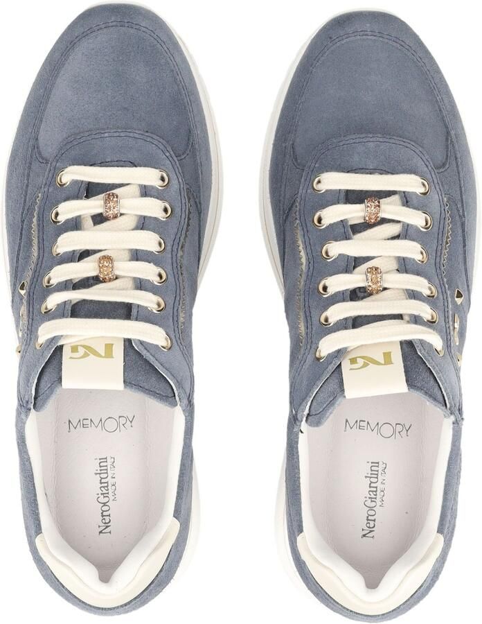 NeroGiardini Velour Velvet Been 0100 T.Brill Platinum 6074 Tr Co Sneaker Fashion Wear Vrouwen - Foto 3