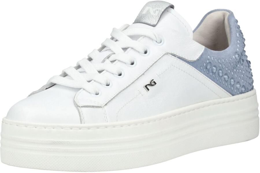 NeroGiardini Sneaker Cile Velour Fiordaliso Etoile Zilver Pu.Monod.Cap Fashion Wear Vrouwen