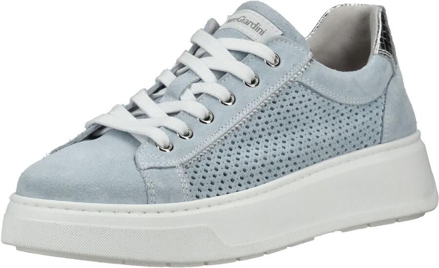 NeroGiardini Sneaker Velour Blade Argento T.Brill Fashion Wear Vrouwen