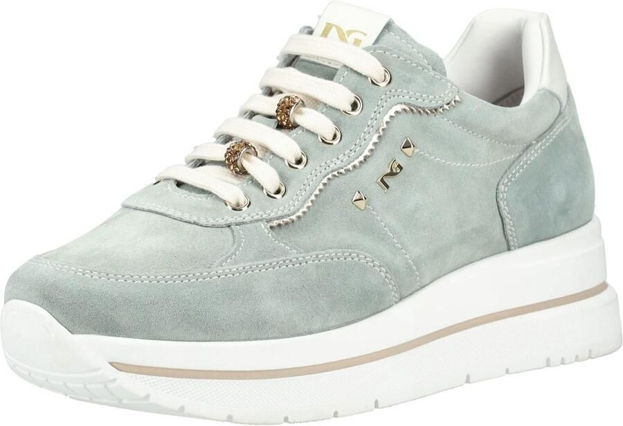 NeroGiardini Sneaker Velour Velvet Osso 0100 T.Brill Platino 6074 Tr Co Fashion Wear Vrouwen - Foto 2