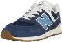 New Balance 574 sneakers donkerblauw wit Jongens Meisjes Suede Meerkleurig 36 - Thumbnail 5