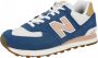 New Balance 574 sneakers kobaltblauw roze - Thumbnail 2