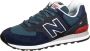 New Balance Classic 574 Heren Sneakers Sportschoenen schoenen Navy Blauw ML574EAE - Thumbnail 5