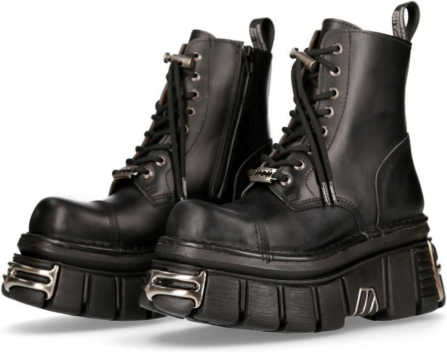 Newrock New Rock Plateau Laarzen 40 Shoes M NEWMILI083 S37 Zwart - Foto 3