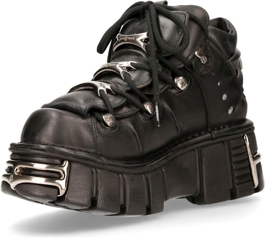 Newrock New Rock Lage schoenen 40 Shoes M 106 S1 Zwart Zilverkleurig - Foto 2