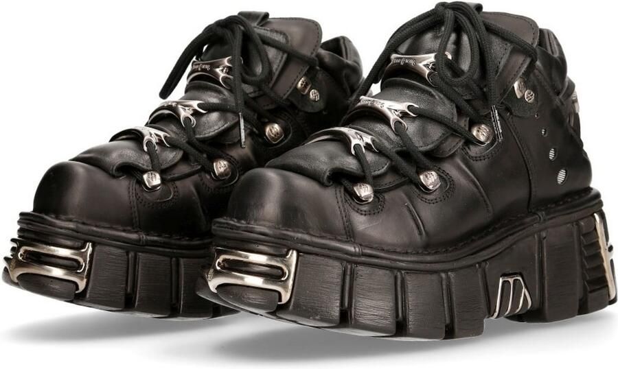 Newrock New Rock Lage schoenen 40 Shoes M 106 S1 Zwart Zilverkleurig - Foto 8