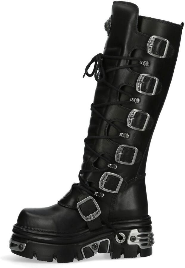 New Rock M272S1 Laarzen 45 Shoes Zwart Zilverkleurig