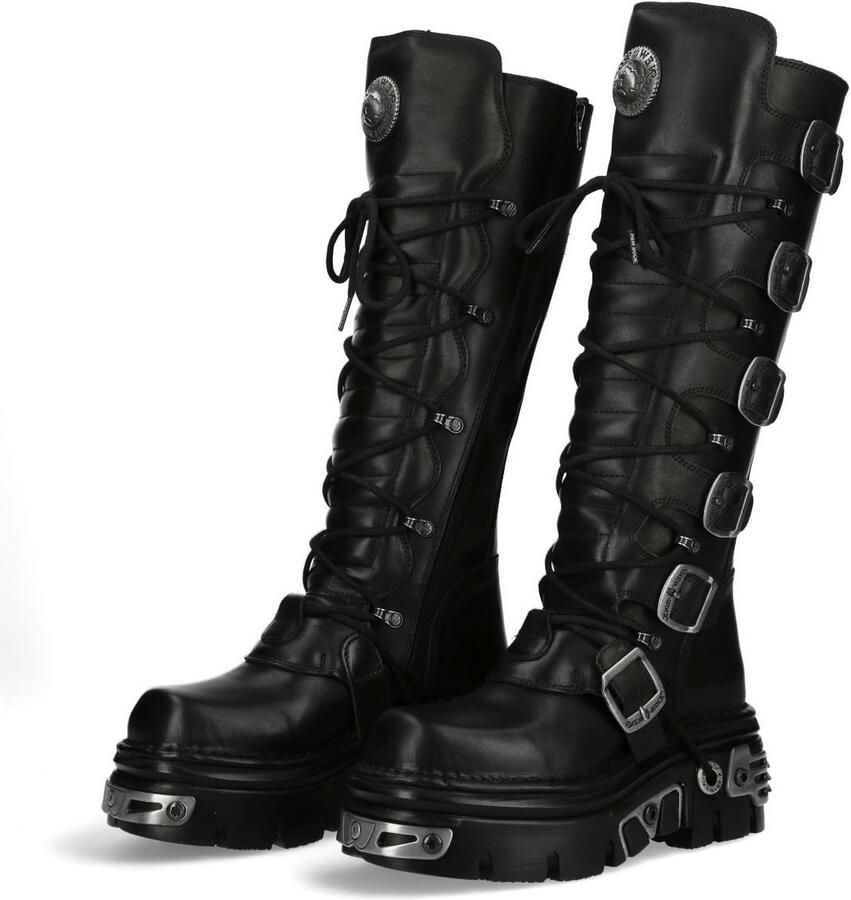 New Rock M272S1 Laarzen 45 Shoes Zwart Zilverkleurig - Foto 2
