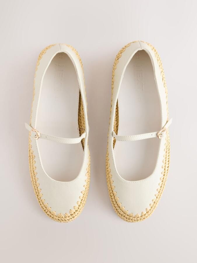 Next Dames Forever Comfort Mary Jane-schoenen van raffia Wit - Foto 5