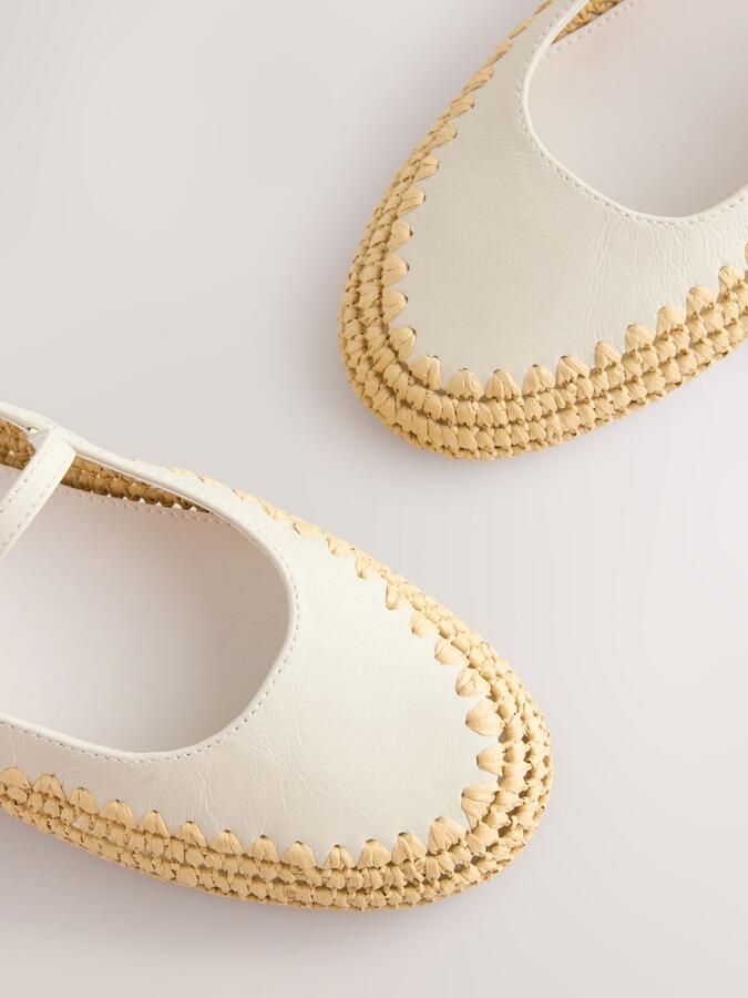 Next Dames Forever Comfort Mary Jane-schoenen van raffia Wit - Foto 3