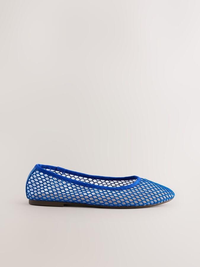 Next Dames Forever Comfort ballerina's met ronde neus en mesh Blauw - Foto 2