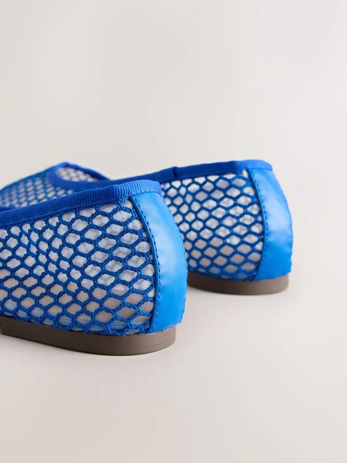 Next Dames Forever Comfort ballerina's met ronde neus en mesh Blauw - Foto 4