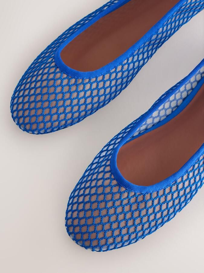 Next Dames Forever Comfort ballerina's met ronde neus en mesh Blauw - Foto 3