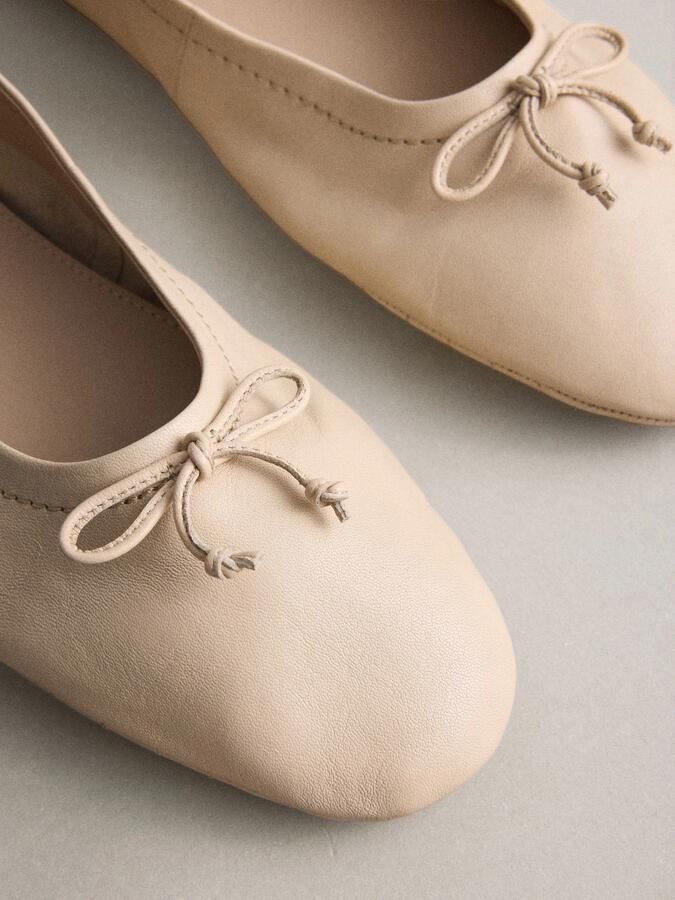 Next Dames N. Premium leren ballerina's Crème - Foto 4
