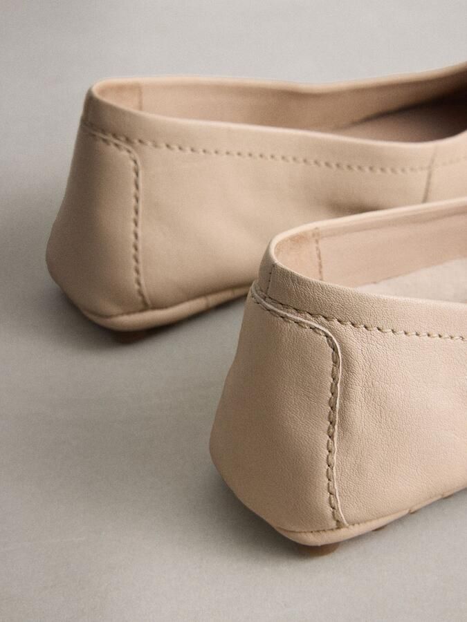 Next Dames N. Premium leren ballerina's Crème - Foto 6