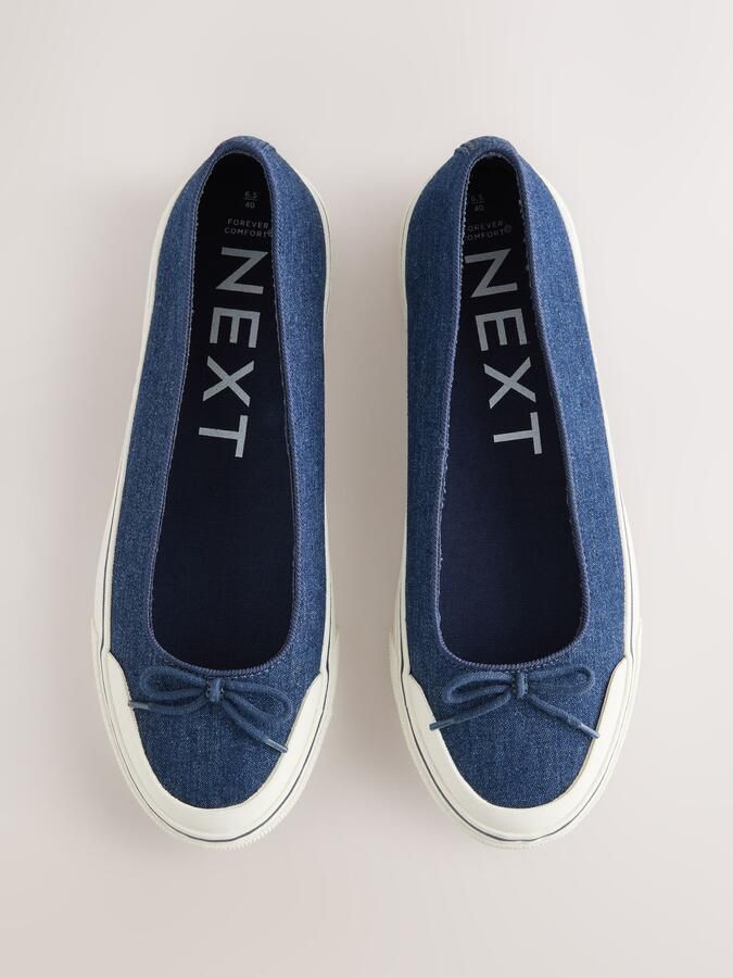 Next Ballerina 'Forever Comfort' blauw denim wit - Foto 5